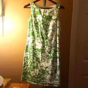 J. Crew Green Floral Cotton Dress